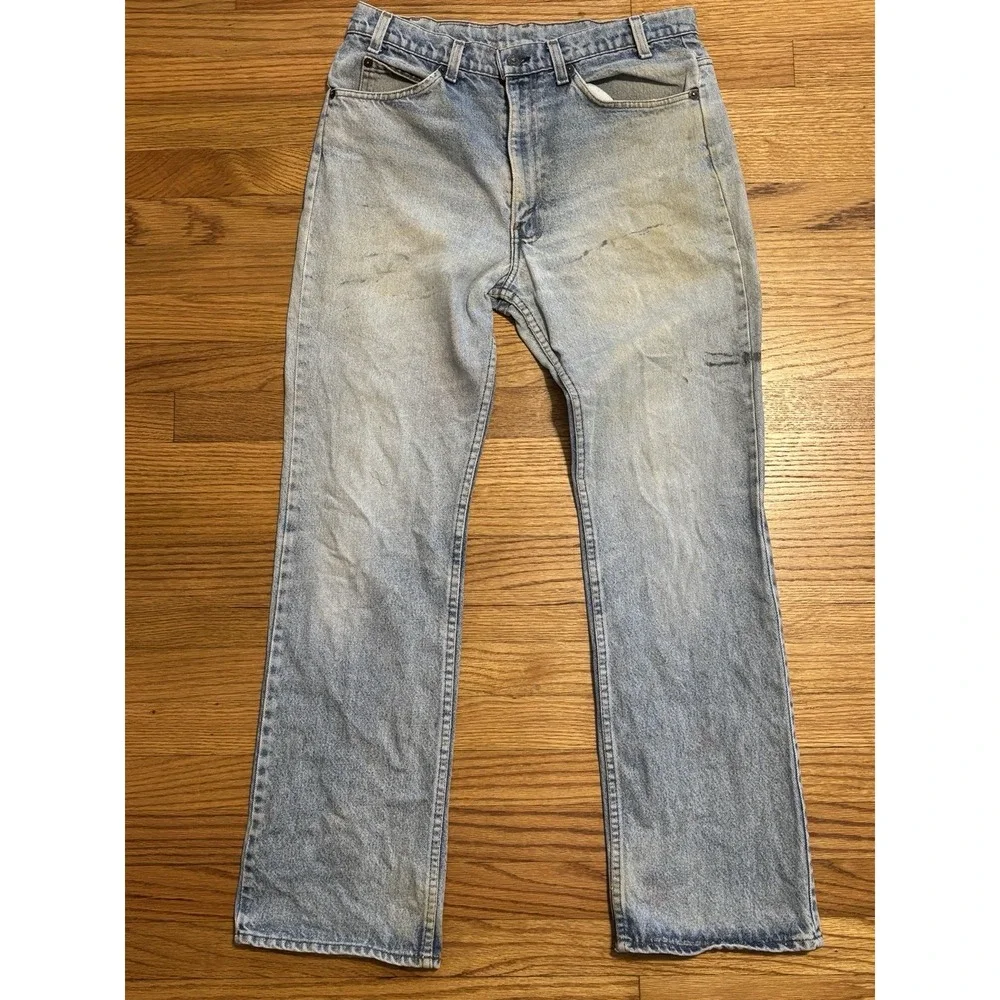Vintage 70s Levi's Orange Tab Men 32x31 Bell Bottom Flare‎ Denim Jeans